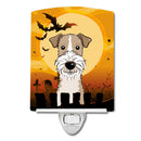 Halloween Wire Haired Fox Terrier Ceramic Night Light Compact, UL-Certified, Ideal for Bedroom, Bathroom, Nursery, Hallway, Kitchen, 6x4x3, Multicolor