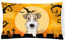 Halloween Wire Haired Fox Terrier Decorative Throw Pillow 12x16 Indoor Outdoor Accent Cushion, Fabric Cover with Insert for Sofa, Bed, Porch & Living Room
