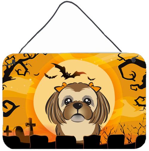 Halloween Chocolate Brown Shih Tzu Wall or Door Hanging Prints BB1807DS812