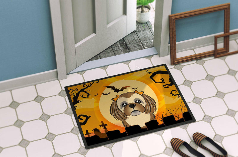 Halloween Chocolate Brown Shih Tzu Indoor or Outdoor Mat 24x36 BB1807JMAT