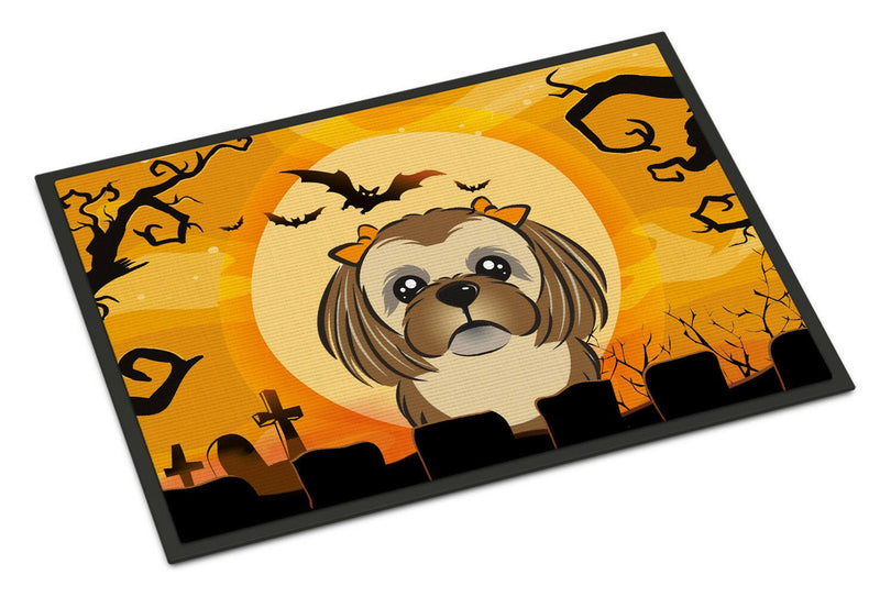 Halloween Chocolate Brown Shih Tzu Indoor or Outdoor Mat 24x36 BB1807JMAT