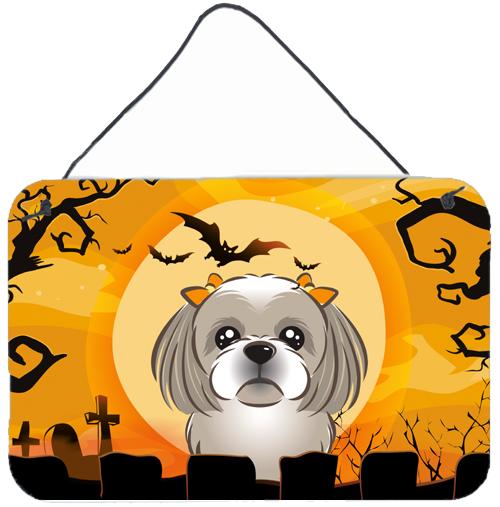 Halloween Gray Silver Shih Tzu Wall or Door Hanging Prints BB1808DS812