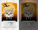 Halloween Chihuahua Ceramic Night Light Compact, UL-Certified, Ideal for Bedroom, Bathroom, Nursery, Hallway, Kitchen, 6x4x3, Multicolor