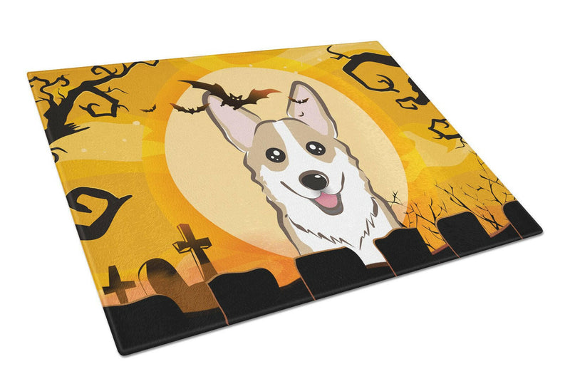 Halloween Sable Corgi Glass Cutting Board Large BB1811LCB