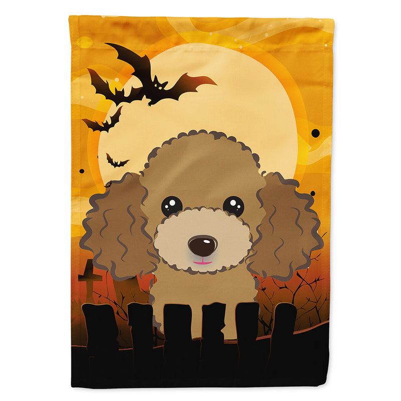 Halloween Chocolate Brown Poodle Flag Canvas House Size BB1814CHF