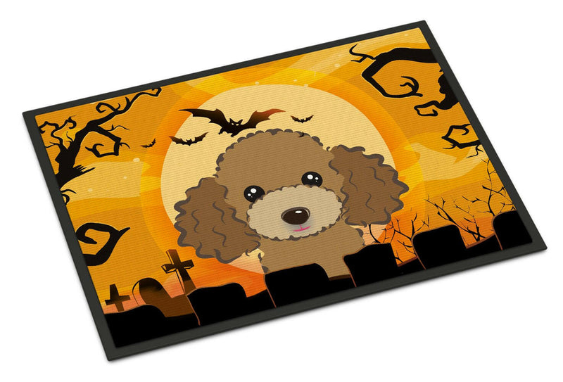 Halloween Chocolate Brown Poodle Indoor or Outdoor Mat 24x36 BB1814JMAT