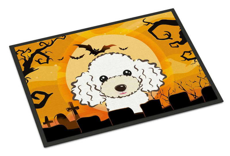 Halloween White Poodle Indoor or Outdoor Mat 24x36 BB1815JMAT