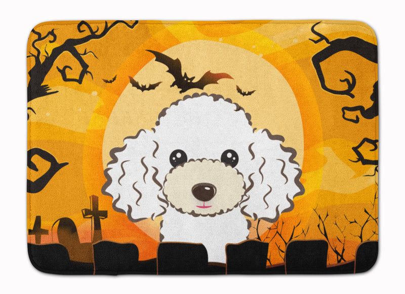 Halloween White Poodle Machine Washable Memory Foam Mat BB1815RUG