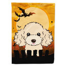 Halloween Buff Poodle House Flag 28x40 Porch Sleeve Pole Decorative Outside Yard Banner Artwork Wall Hanging, Polyester