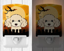 Halloween Buff Poodle Ceramic Night Light Compact, UL-Certified, Ideal for Bedroom, Bathroom, Nursery, Hallway, Kitchen, 6x4x3, Multicolor