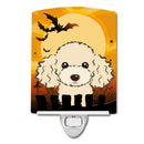 Halloween Buff Poodle Ceramic Night Light Compact, UL-Certified, Ideal for Bedroom, Bathroom, Nursery, Hallway, Kitchen, 6x4x3, Multicolor