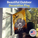 Halloween Silver Gray Poodle House Flag 28x40 Porch Sleeve Pole Decorative Outside Yard Banner Artwork Wall Hanging, Polyester