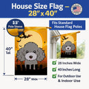 Halloween Silver Gray Poodle House Flag 28x40 Porch Sleeve Pole Decorative Outside Yard Banner Artwork Wall Hanging, Polyester