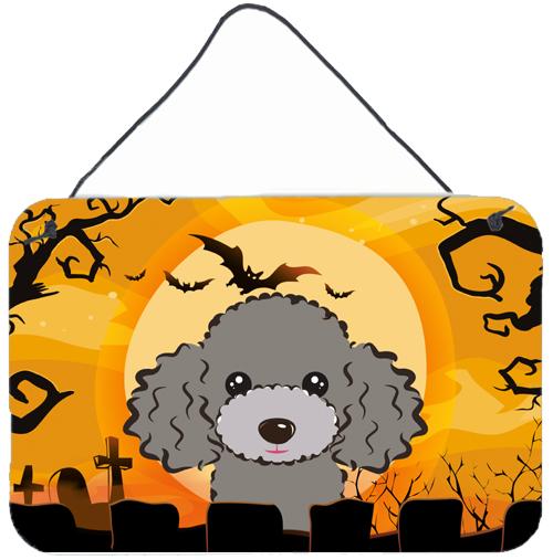 Halloween Silver Gray Poodle Wall or Door Hanging Prints BB1817DS812