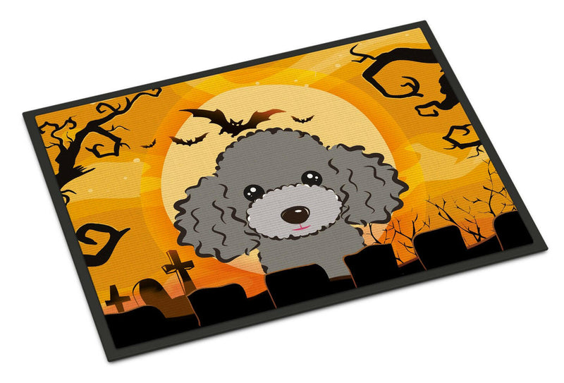 Halloween Silver Gray Poodle Indoor or Outdoor Mat 24x36 BB1817JMAT