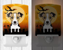 Halloween Jack Russell Terrier Ceramic Night Light Compact, UL-Certified, Ideal for Bedroom, Bathroom, Nursery, Hallway, Kitchen, 6x4x3, Multicolor
