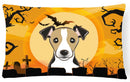 Halloween Jack Russell Terrier Decorative Throw Pillow 12x16 Indoor Outdoor Accent Cushion, Fabric Cover with Insert for Sofa, Bed, Porch & Living Room