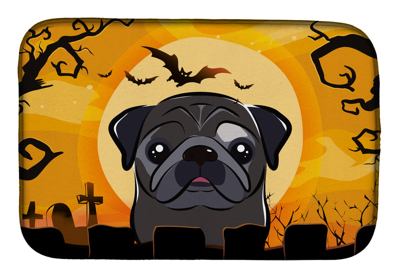 Halloween Black Pug Dish Drying Mat BB1821DDM