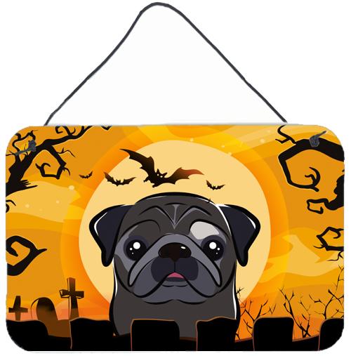 Halloween Black Pug Wall or Door Hanging Prints BB1821DS812