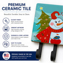 Snowman with Boston Terrier Leash or Key Holder Wall Hooks, Coat Rack Wall Mount, for Hanging Keys, Towels, Aprons, Leashes
