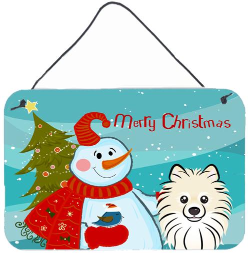 Snowman with Pomeranian Wall or Door Hanging Prints BB1827DS812