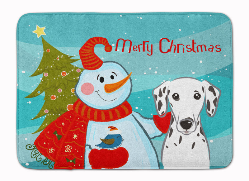 Snowman with Dalmatian Machine Washable Memory Foam Mat BB1830RUG