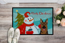Snowman with German Shepherd Doormat Indoor Outdoor 24H X 36W Front Door Mat Rugs for Entryway, Non Slip Washable Low Pile,