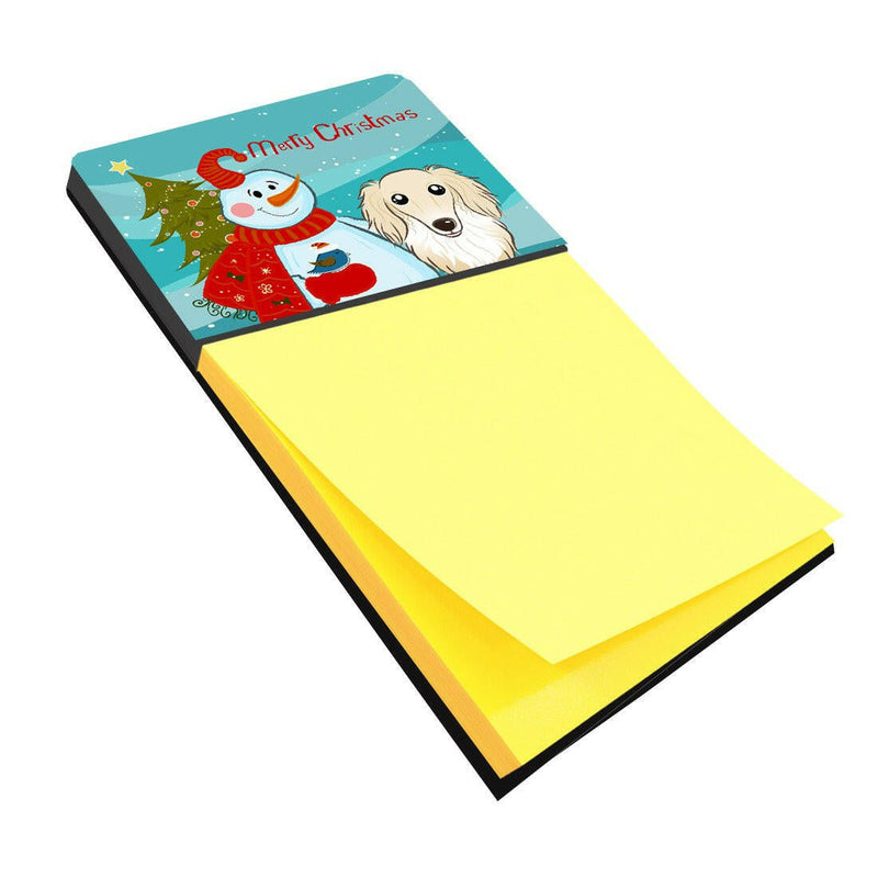 Snowman with Longhair Creme Dachshund Sticky Note Holder BB1832SN