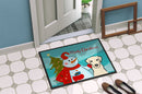 Snowman with Yellow Labrador Doormat Indoor Outdoor 24H X 36W Front Door Mat Rugs for Entryway, Non Slip Washable Low Pile,