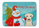 Snowman with Yellow Labrador Machine Washable Memory Foam Mat BB1842RUG