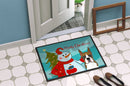 Snowman with Boxer Doormat Indoor Outdoor 24H X 36W Front Door Mat Rugs for Entryway, Non Slip Washable Low Pile,