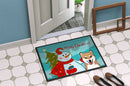 Snowman with Shiba Inu Doormat Indoor Outdoor 24H X 36W Front Door Mat Rugs for Entryway, Non Slip Washable Low Pile,