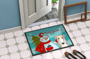Snowman with Borzoi Doormat Indoor Outdoor 24H X 36W Front Door Mat Rugs for Entryway, Non Slip Washable Low Pile,