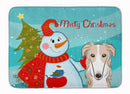 Snowman with Borzoi Machine Washable Memory Foam Mat BB1848RUG