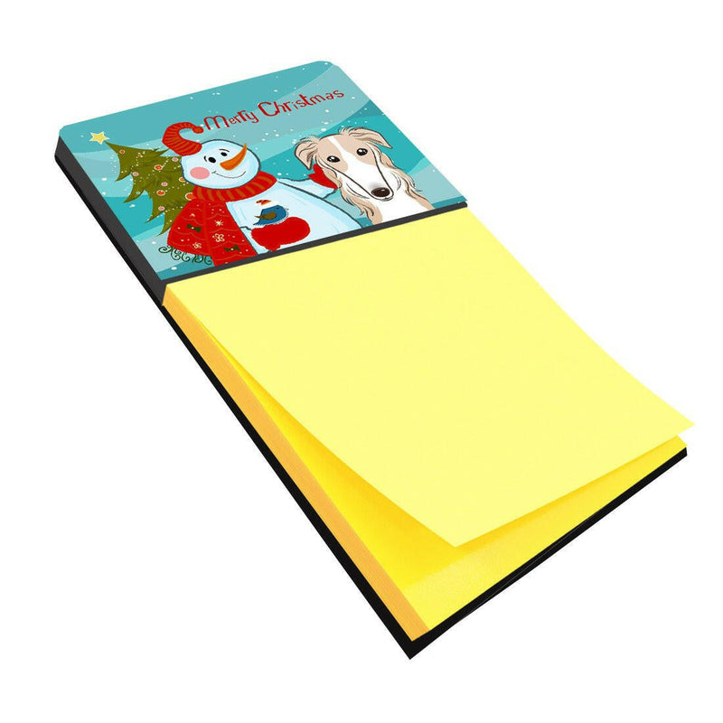 Snowman with Borzoi Sticky Note Holder BB1848SN