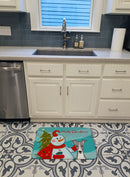 Snowman with Italian Greyhound Machine Washable Memory Foam Mat BB1856RUG
