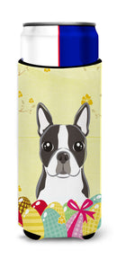 Boston Terrier Easter Egg Hunt   Beverage Insulator for slim cans BB1885MUK