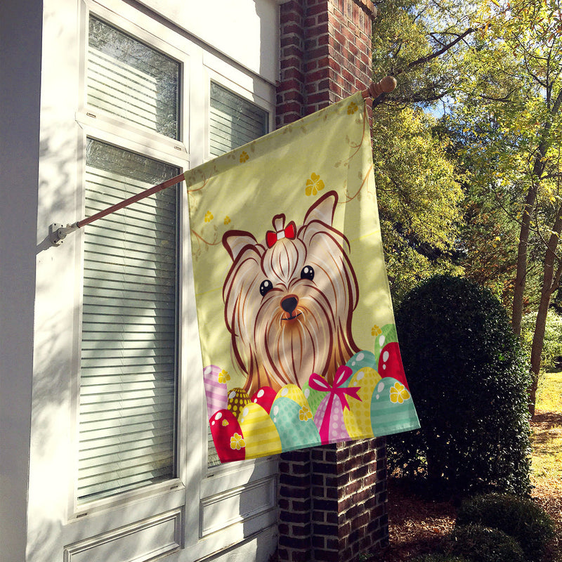 Yorkie Yorkshire Terrier Easter Egg Hunt Flag Canvas House Size BB1886CHF