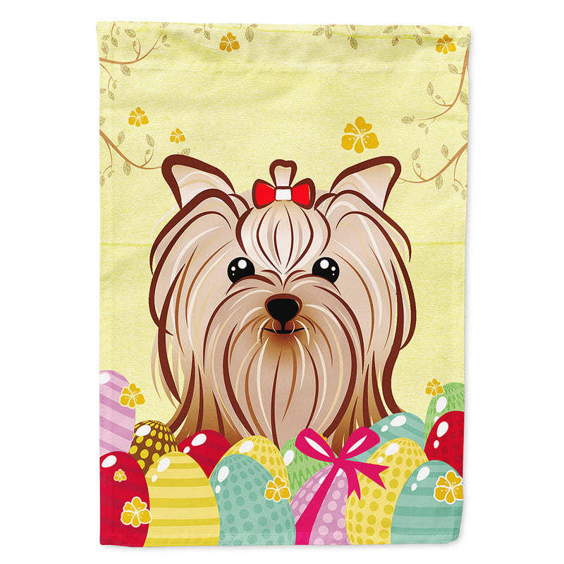 Yorkie Yorkshire Terrier Easter Egg Hunt Flag Canvas House Size BB1886CHF