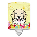 Golden Retriever Easter Egg Hunt Ceramic Night Light Compact, UL-Certified, Ideal for Bedroom, Bathroom, Nursery, Hallway, Kitchen, 6x4x3, Multicolor