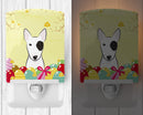 Bull Terrier Easter Egg Hunt Ceramic Night Light Compact, UL-Certified, Ideal for Bedroom, Bathroom, Nursery, Hallway, Kitchen, 6x4x3, Multicolor