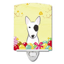 Bull Terrier Easter Egg Hunt Ceramic Night Light Compact, UL-Certified, Ideal for Bedroom, Bathroom, Nursery, Hallway, Kitchen, 6x4x3, Multicolor