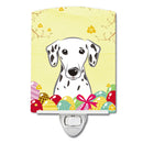 Dalmatian Easter Egg Hunt Ceramic Night Light Compact, UL-Certified, Ideal for Bedroom, Bathroom, Nursery, Hallway, Kitchen, 6x4x3, Multicolor