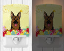 German Shepherd Easter Egg Hunt Ceramic Night Light Compact, UL-Certified, Ideal for Bedroom, Bathroom, Nursery, Hallway, Kitchen, 6x4x3, Multicolor