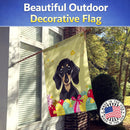 Smooth Black and Tan Dachshund Easter Egg Hunt House Flag 28x40 Porch Sleeve Pole Decorative Outside Yard Banner Artwork Wall Hanging, Polyester