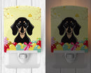 Smooth Black and Tan Dachshund Easter Egg Hunt Ceramic Night Light Compact, UL-Certified, Ideal for Bedroom, Bathroom, Nursery, Hallway, Kitchen, 6x4x3, Multicolor