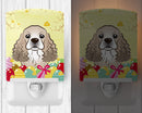 Cocker Spaniel Easter Egg Hunt Ceramic Night Light Compact, UL-Certified, Ideal for Bedroom, Bathroom, Nursery, Hallway, Kitchen, 6x4x3, Multicolor