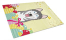 Alaskan Malamute Easter Egg Hunt Glass Cutting Boards – Durable, Decorative Kitchen Art Large BB1900LCB