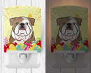 English Bulldog  Easter Egg Hunt Ceramic Night Light Compact, UL-Certified, Ideal for Bedroom, Bathroom, Nursery, Hallway, Kitchen, 6x4x3, Multicolor