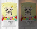 Yellow Labrador Easter Egg Hunt Ceramic Night Light Compact, UL-Certified, Ideal for Bedroom, Bathroom, Nursery, Hallway, Kitchen, 6x4x3, Multicolor